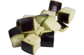 Aubergine brunoise 30mm bak 1kg stuk